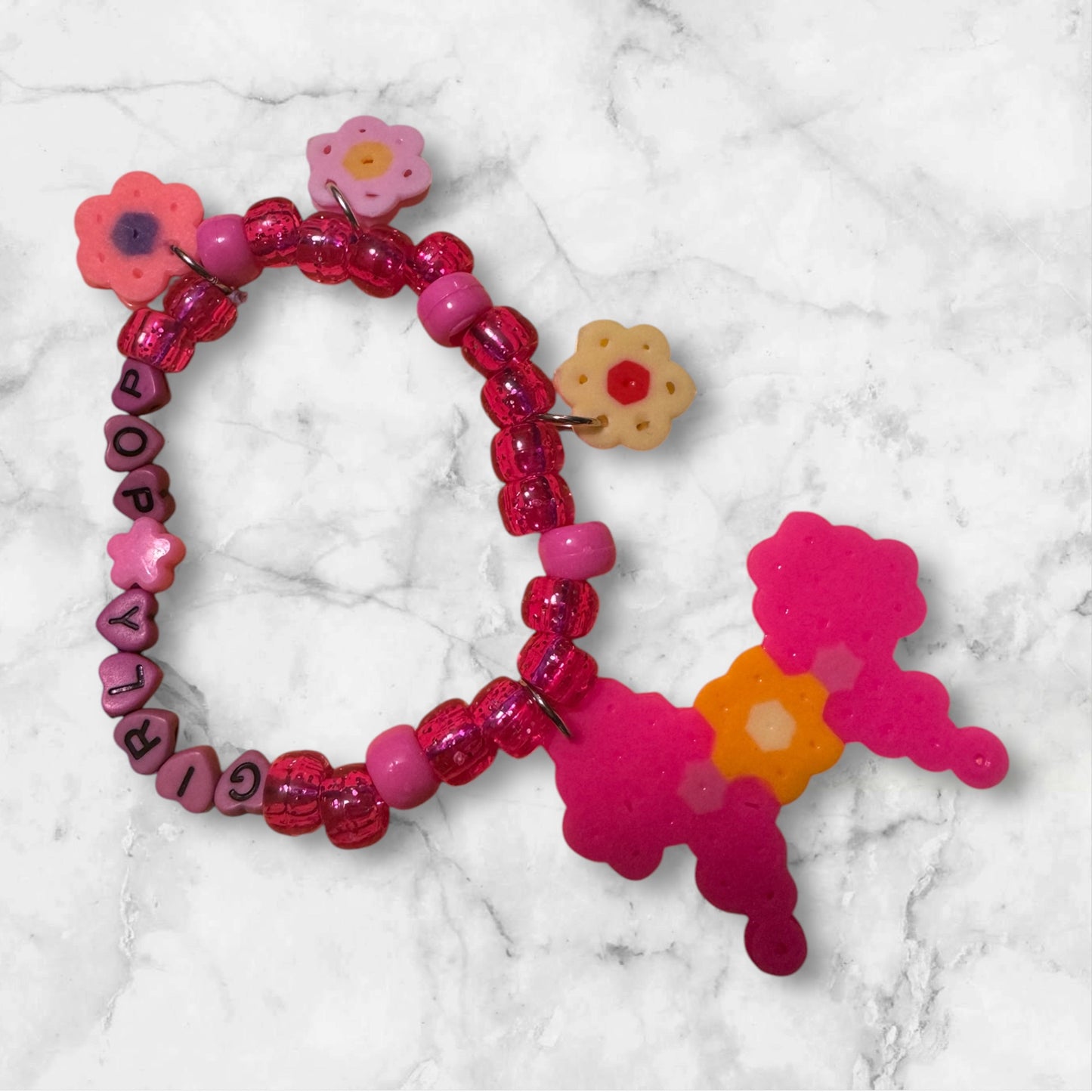 “Girly Pop” Kandi Perler Bead Bracelet