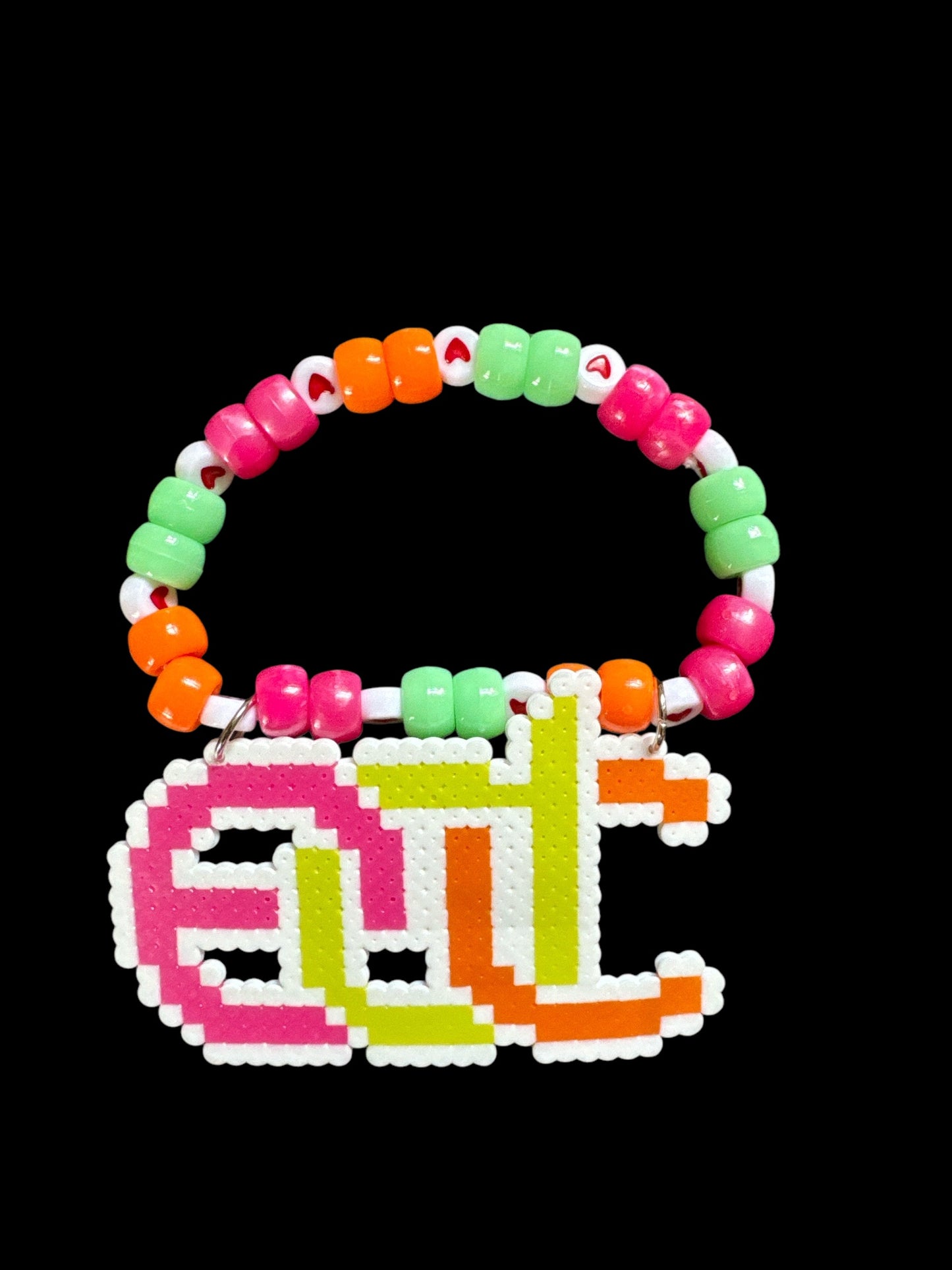 “EDC” Mini Perler Bead Charm Bracelet