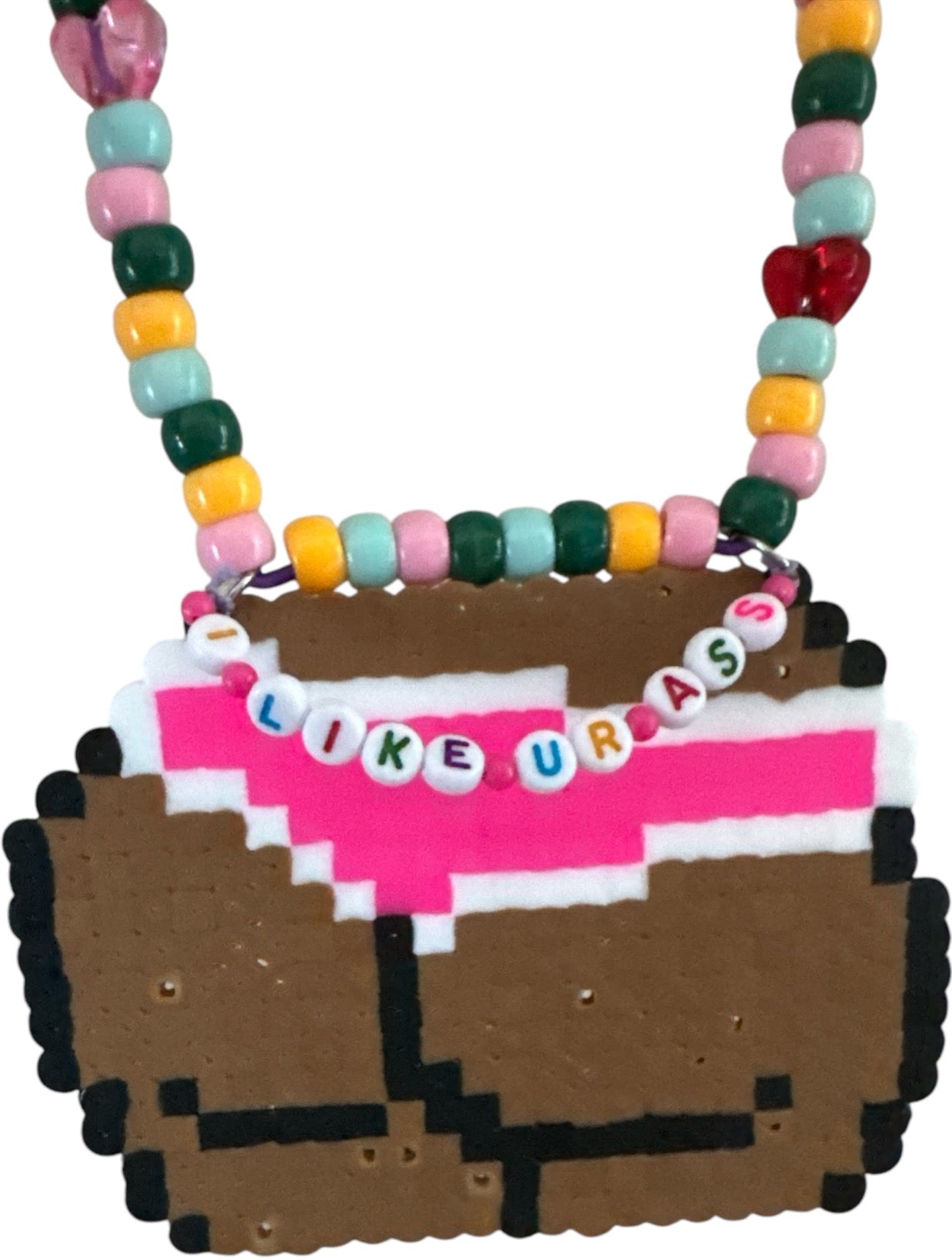 “I Like Ur Ass” Large Perler Kandi Necklace