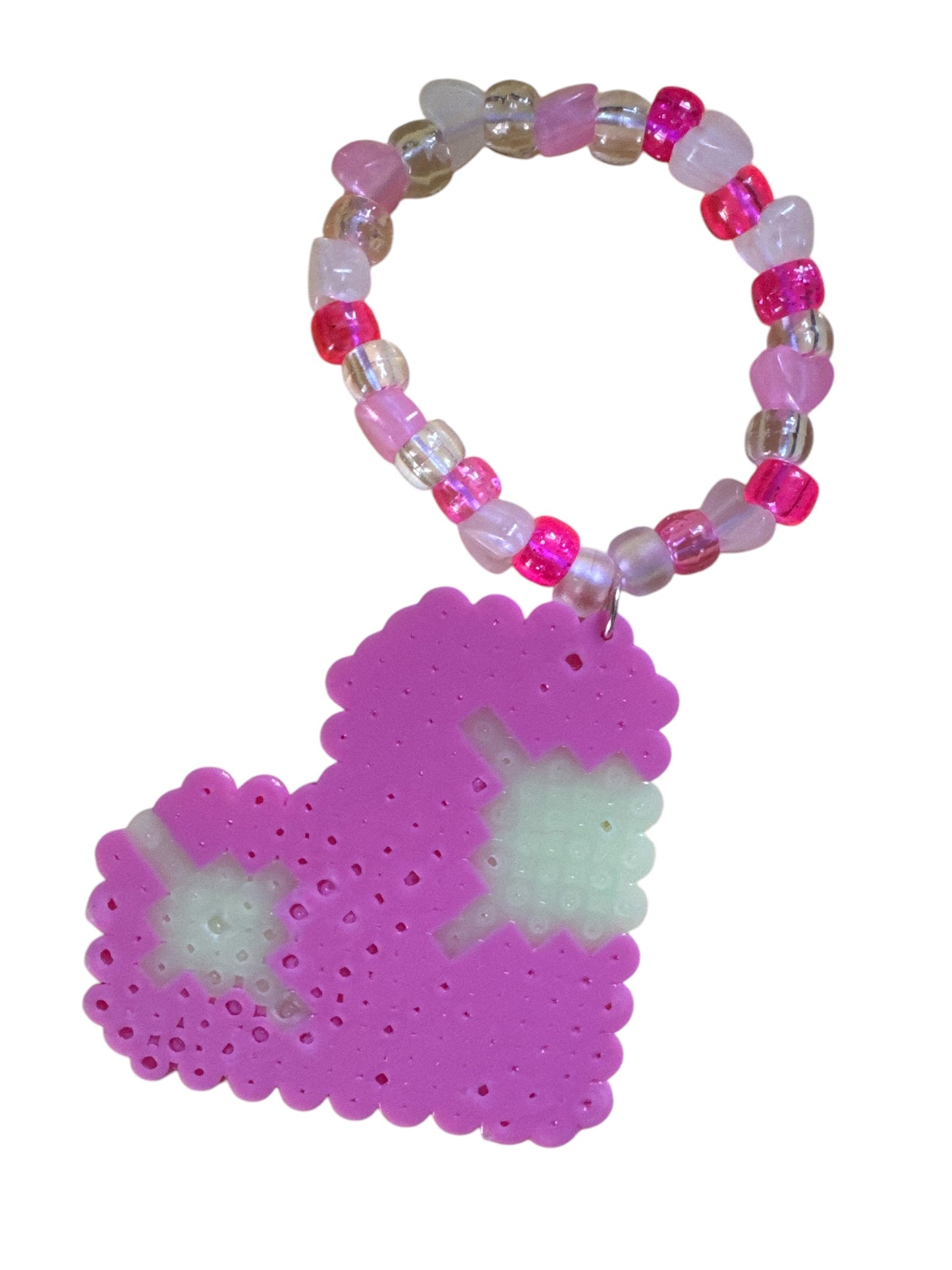 Perler XL Heart Charm Kandi Bracelet