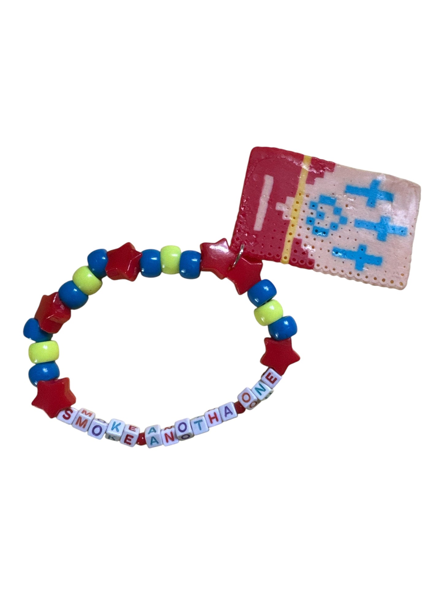 “Smoke Anotha One” Mini Perler Charm Kandi Bracelet (MISFIT)