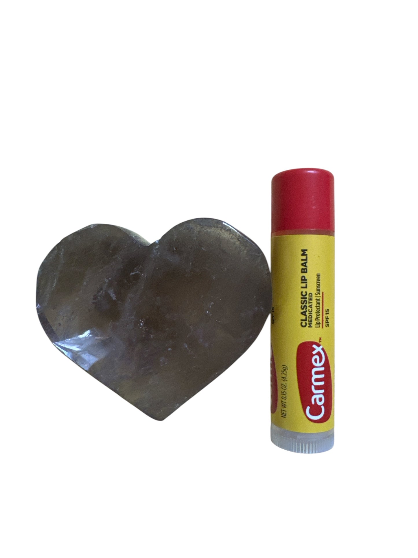 Smoky Quartz Crystal Heart Carving