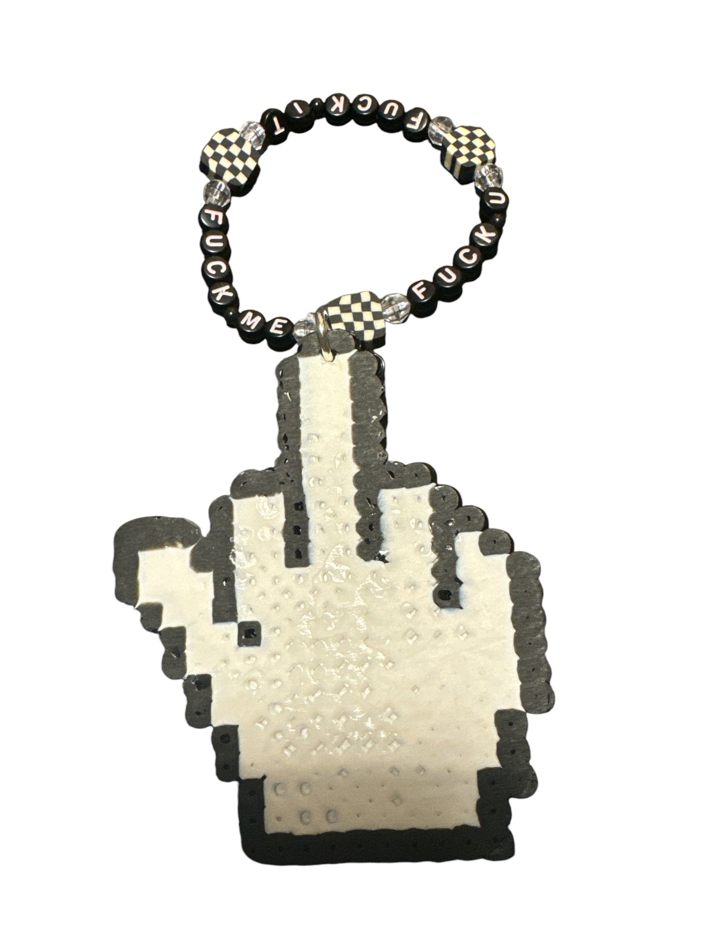 “Fuck U/Me/It” XL Perler Charm Kandi Bracelet