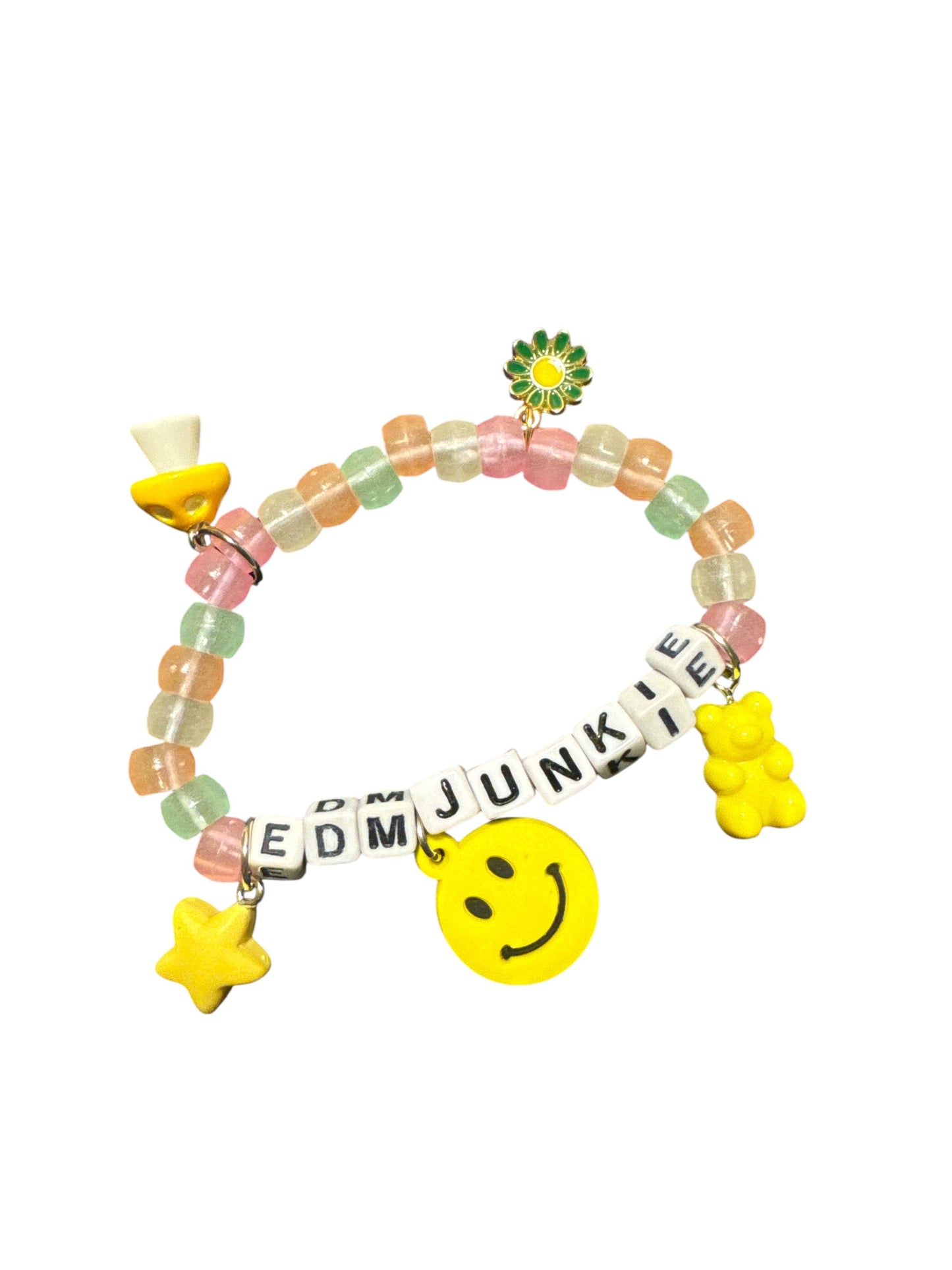 “EDM Junkie” Kandi Bracelet W/ Charms