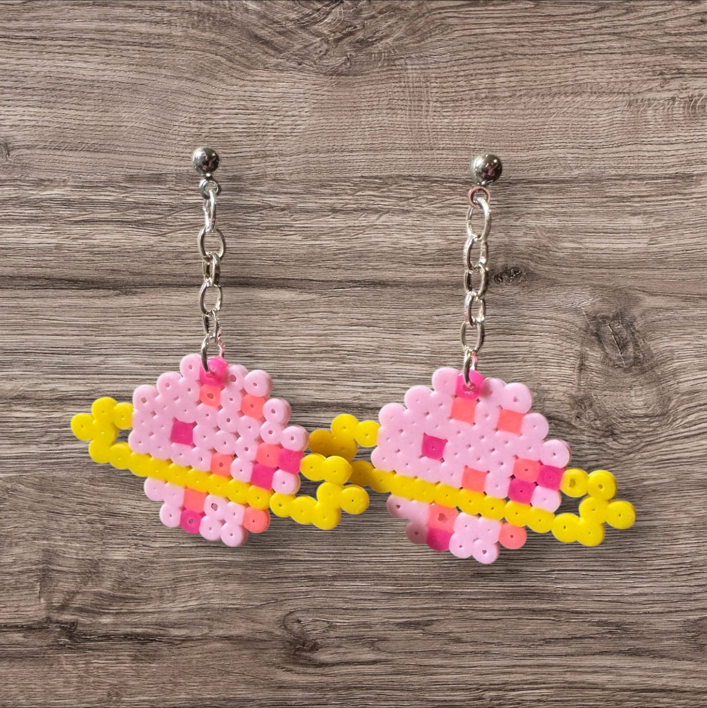 Planet Mini Perler Bead Earrings