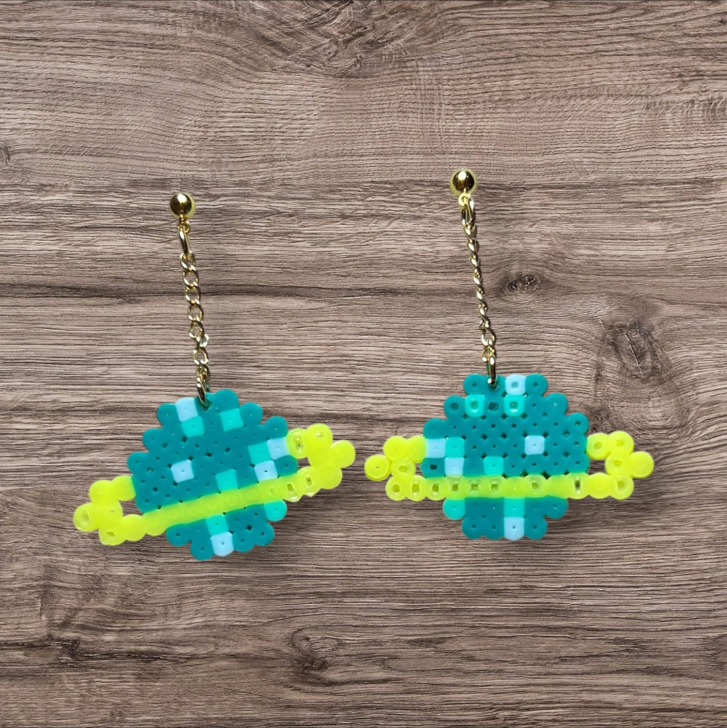 Planet Mini Perler Bead Earrings