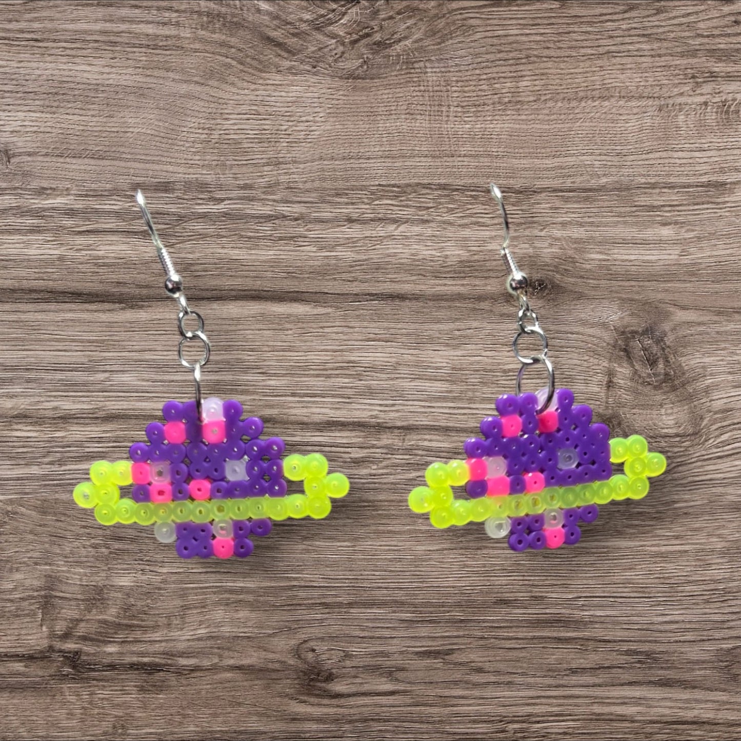 Planet Mini Perler Bead Earrings