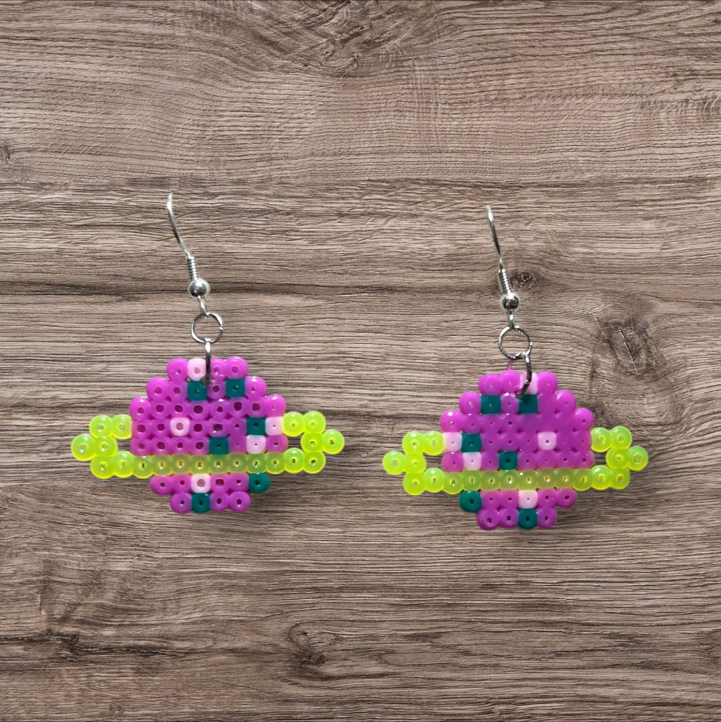Planet Mini Perler Bead Earrings