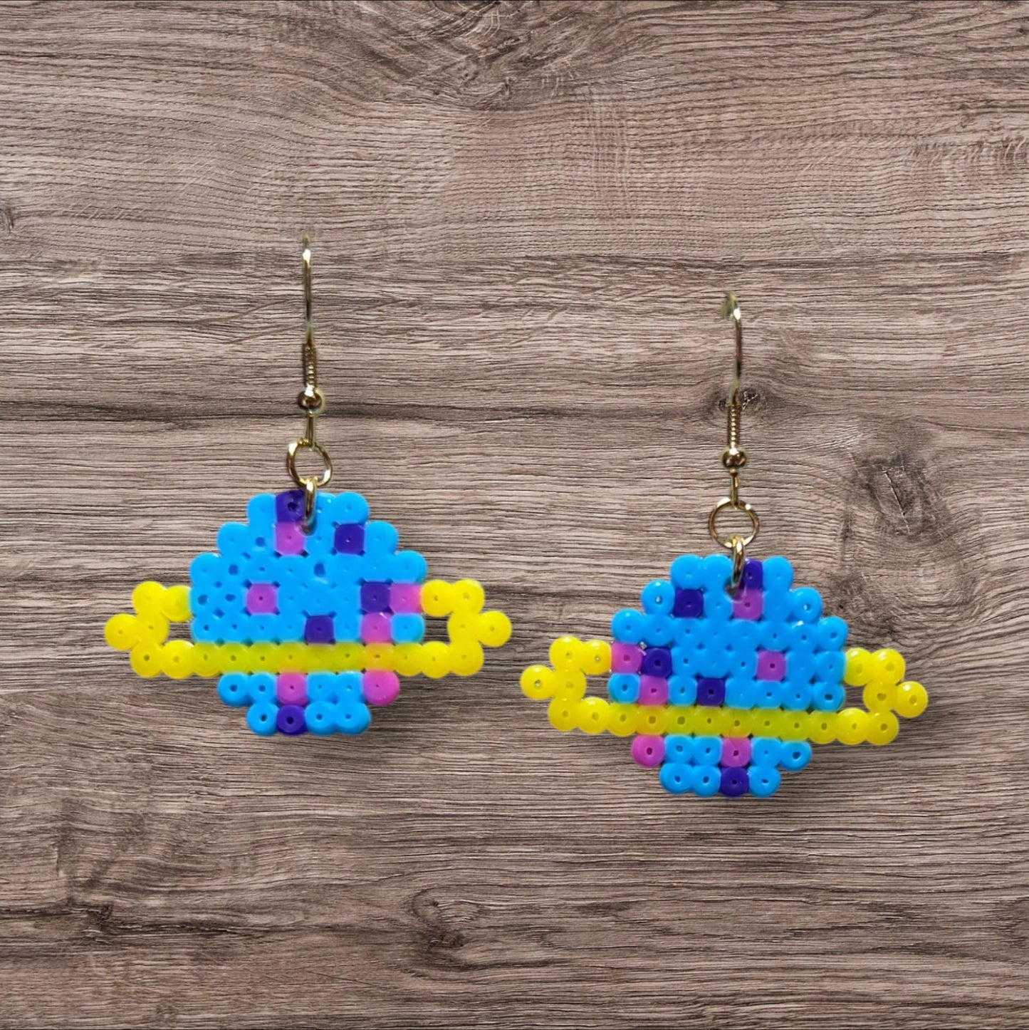 Planet Mini Perler Bead Earrings