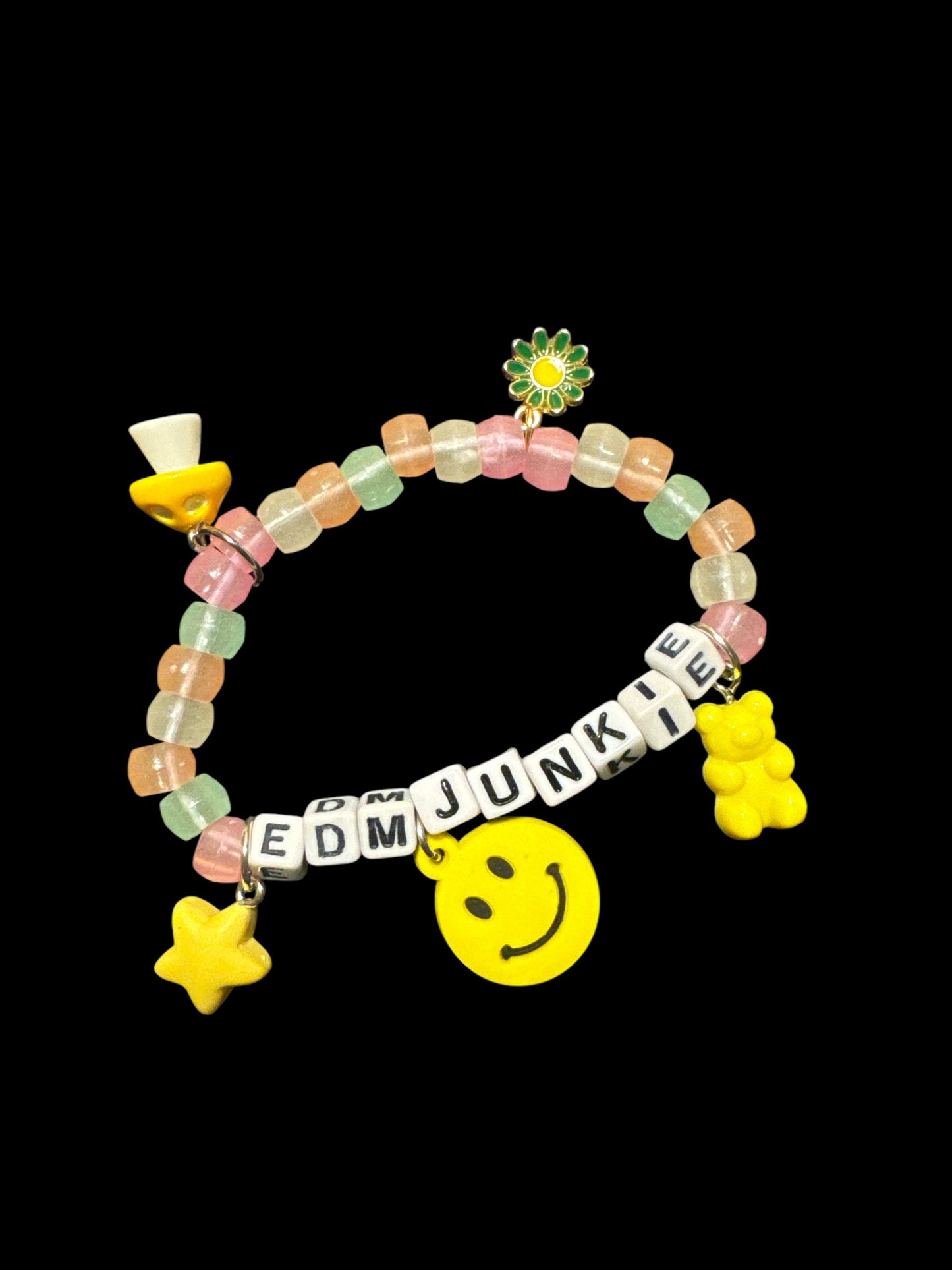“EDM Junkie” Kandi Bracelet W/ Charms
