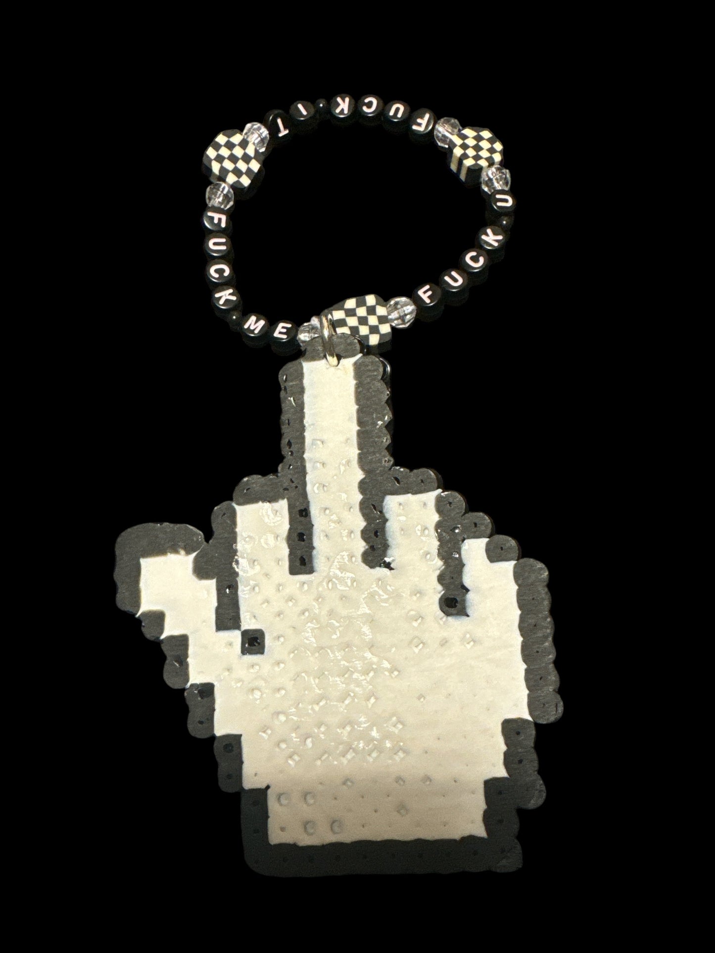 “Fuck U/Me/It” XL Perler Charm Kandi Bracelet