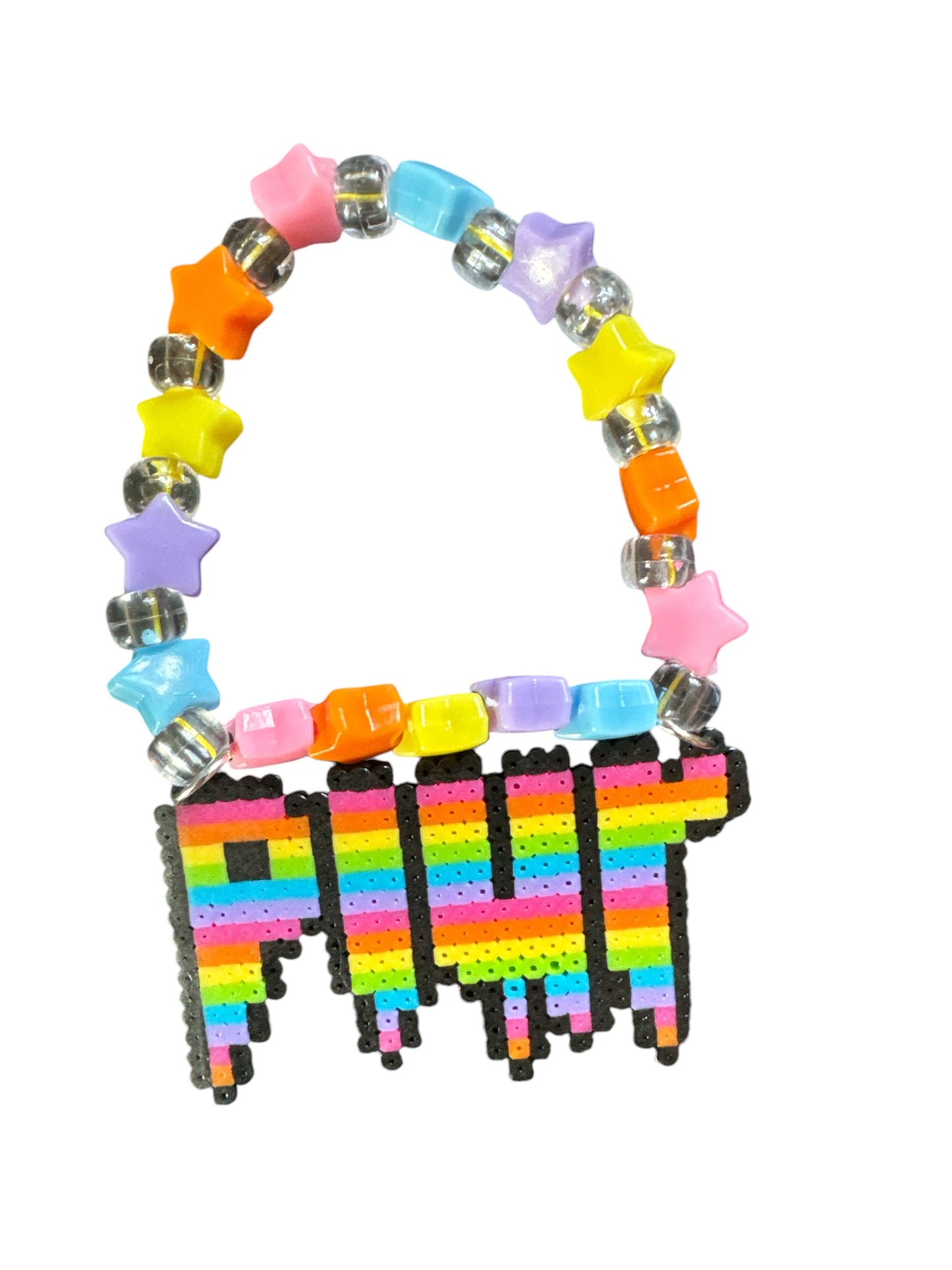 Melted “PLUR” Mini Perler Kandi Bracelet