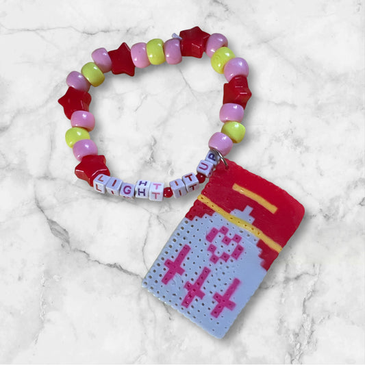“Light It Up” Mini Perler Charm Kandi Bracelet (MISFIT)