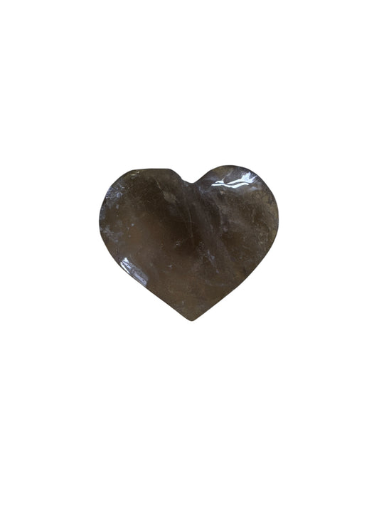 Smoky Quartz Crystal Heart Carving