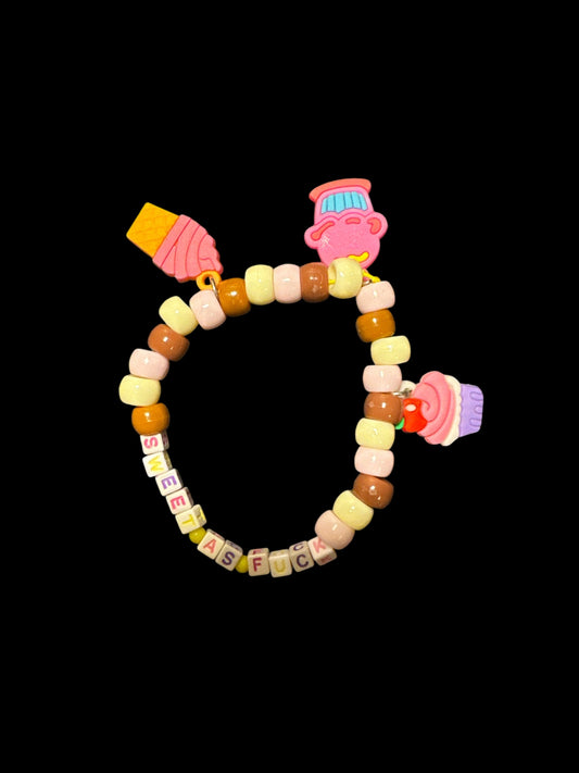 “Sweet As Fuck” Kandi Charm Bracelet